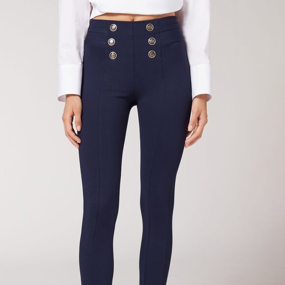 Calzedonia Skinny Shaping Leggings Navy Size S - Picture 2 of 6